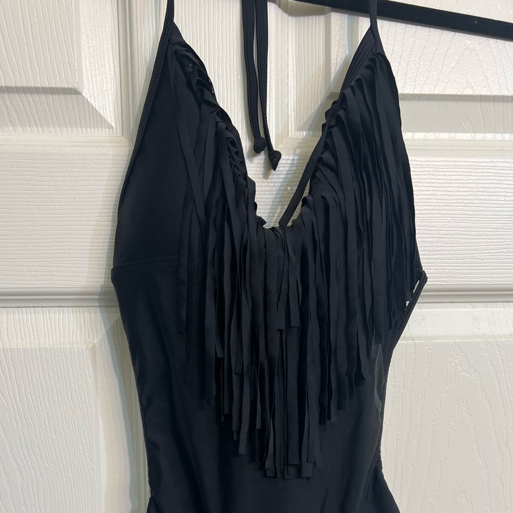 NWOT Women’s Black Bathing Suit Fringe